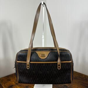 Christian Dior Vintage Honeycomb Trotter Logo Shoulder Bag